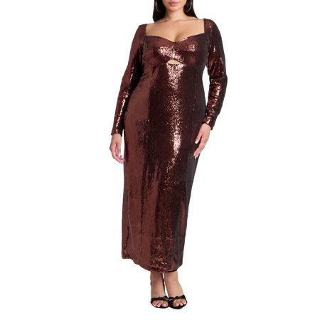 ELOQUII Women's Plus Size Maxi Sequin Dress