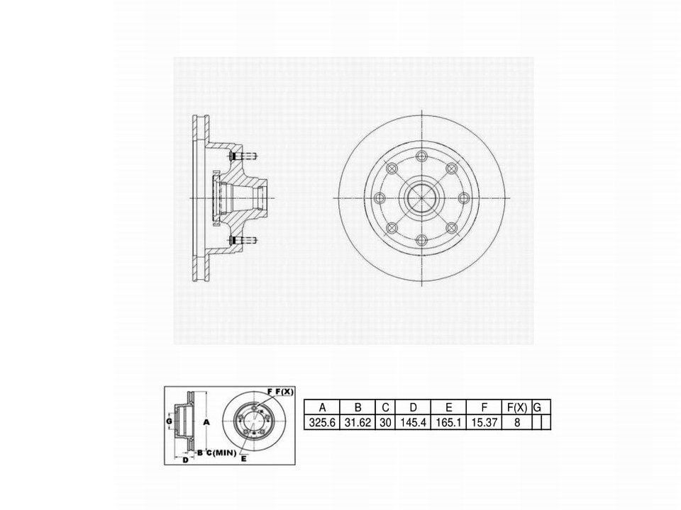 Winstop Brake Rotor and Hub Assembly, Front WS234951, Dodge B3500 1997-1995