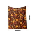 thumbnail image 3 of Kedshhgu Autumn Plush Blanket Dark Pumpkin Maple Leaf Pattern Autumn Leaf Blanket for Thanksgiving Farmhouse Home Chair Sofa Couch Bed, 3 of 6
