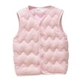 thumbnail image 1 of Hfolob Kids Girl Coat Kids Boys Girls Autumn Winter Solid Color Rounded Neck Coat Warm And Windproof Vest Jacket, 1 of 4