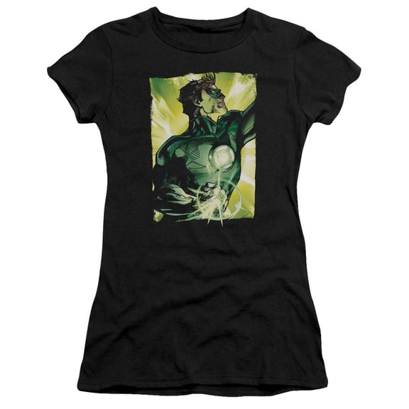 Green Lantern Up Up S/S Junior Women's T-Shirt Sheer Black