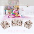 thumbnail image 4 of 1/12 Scale Flower Pattern Mini Furniture Sofa Set With Back Cushions - Exquisite Dollhouse Accessory for 1/12 Scale Dollhouse or Doll, 4 of 8