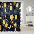 thumbnail image 2 of Boho Moon and Sun Shower Curtain Bohemian Galaxy Constellation Fabric Shower Curtains for Bathroom Kids Exotic Stars Blue Golden Bath Curtain Decorative Bathroom Accessories 72 X 84 Inches, 2 of 6