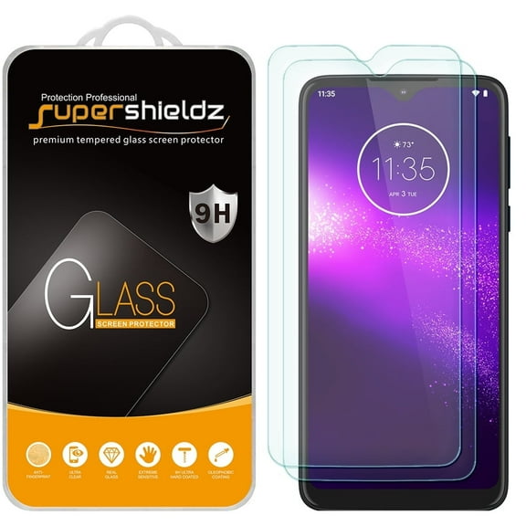 [2-Pack] Supershieldz for Motorola One Macro Tempered Glass Screen Protector, Anti-Scratch, Anti-Fingerprint, Bubble Free