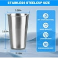 thumbnail image 2 of Stainless Steel Drinking Cups,Metal Cups for Drinking,12 Ounce 350ml Shatterproof Pint Drinking Cups,Metal Drinking Glasses for Kids and Adults, Pack of 4, 2 of 8