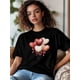 thumbnail image 2 of Women's T-Shirt,Short Sleeve Tee Shirts Casual Tops Love Heart Bow Balloon Crewneck T Shirt for Women, 2 of 8