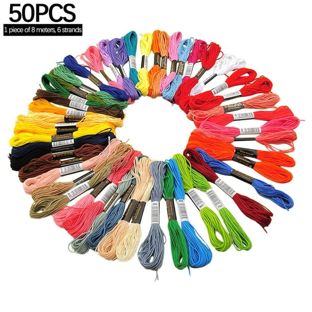 Hilos De Punto De Cruz Multicolor, Ovillos De Costura De Algodón, Hilo De Bordar, Kit De Madejas, Herramienta De Costura Artesanal Diy Yuarrent HA023784-00