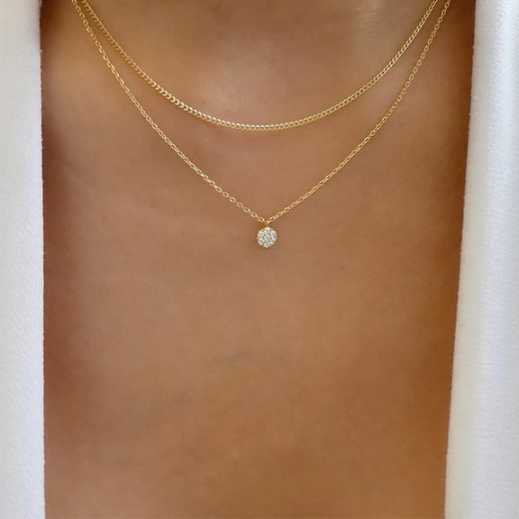 Diamond Necklaces for Women, Dainty Choker Necklace Simple Gold Plated CZ Jewelry Necklaces for Women Trendy Gifts