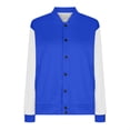thumbnail image 2 of UAMVSH Jackets for Women Casual Button down Athletic Coats Fall Color Block Long Sleeve Baseball Active Jackets Outwear with Pockets(Large,Blue), 2 of 6