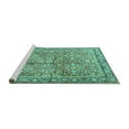 thumbnail image 2 of Ahgly Company Machine Washable Indoor Square Persian Turquoise Blue Traditional Area Rugs, 8' Square, 2 of 4
