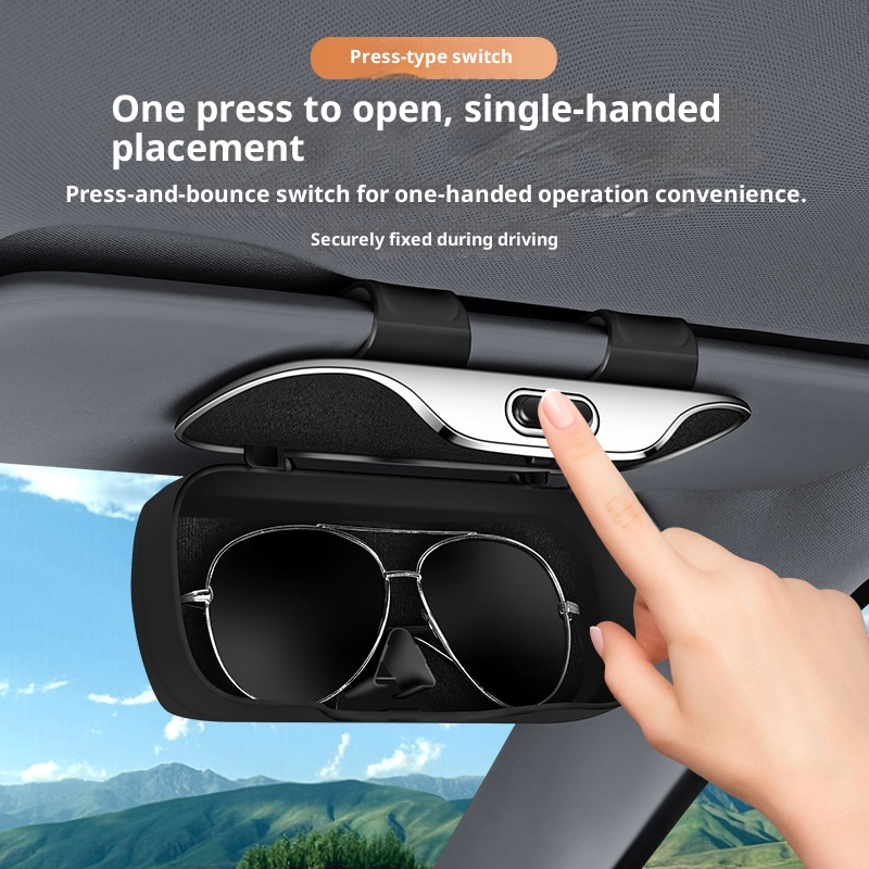 Sunglass Holder for Car Visor Clip, Car Visor Glasses Case, Vehicle Visor Accessories Organizer Box, Car Sunglass Holder Suitable for Truck, SUV and Sedan to Place Glasses (black)