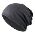 thumbnail image 3 of Unisex Soft Slouchy Baggy Beanie Chemo Hat Slouchy Cap , Dark Gray, 3 of 6