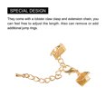 thumbnail image 4 of 20Sets Ribbon Crimp Clamp Ends with Lobster Claw Clasps & Chain 10mm Light Golden, 4 of 6
