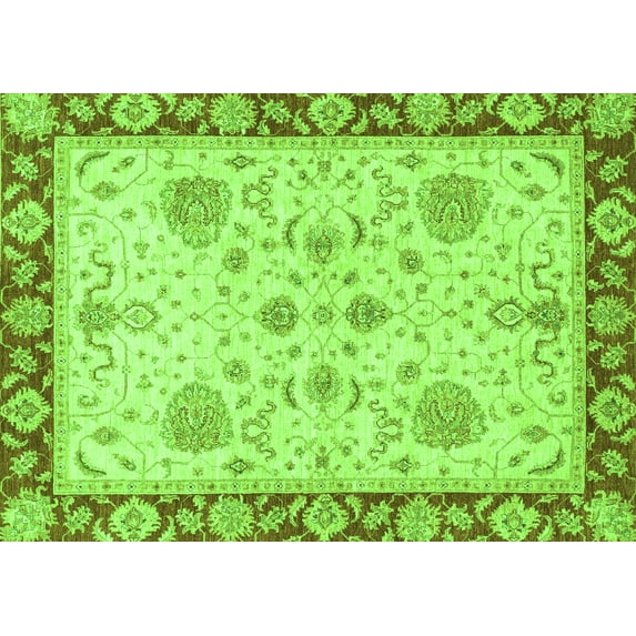 Ahgly Company Indoor Rectangle Oriental Green Traditional Area Rugs, 5' x 8'
