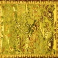 thumbnail image 1 of Ahgly Company Machine Washable Indoor Square Animal Yellow Traditional Area Rugs, 3' Square, 1 of 4