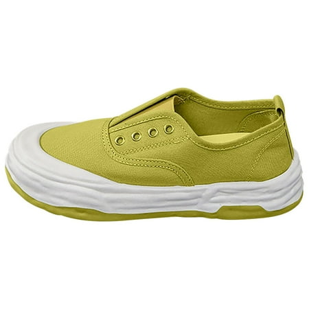 

Quealent Adult Women Shoes Women Casual Shoes Platform Heels Women s Fashion Casual Sports Running Sneakers Thick Bottom Shake Canvas Wedges Size 9 Yellow 7.5