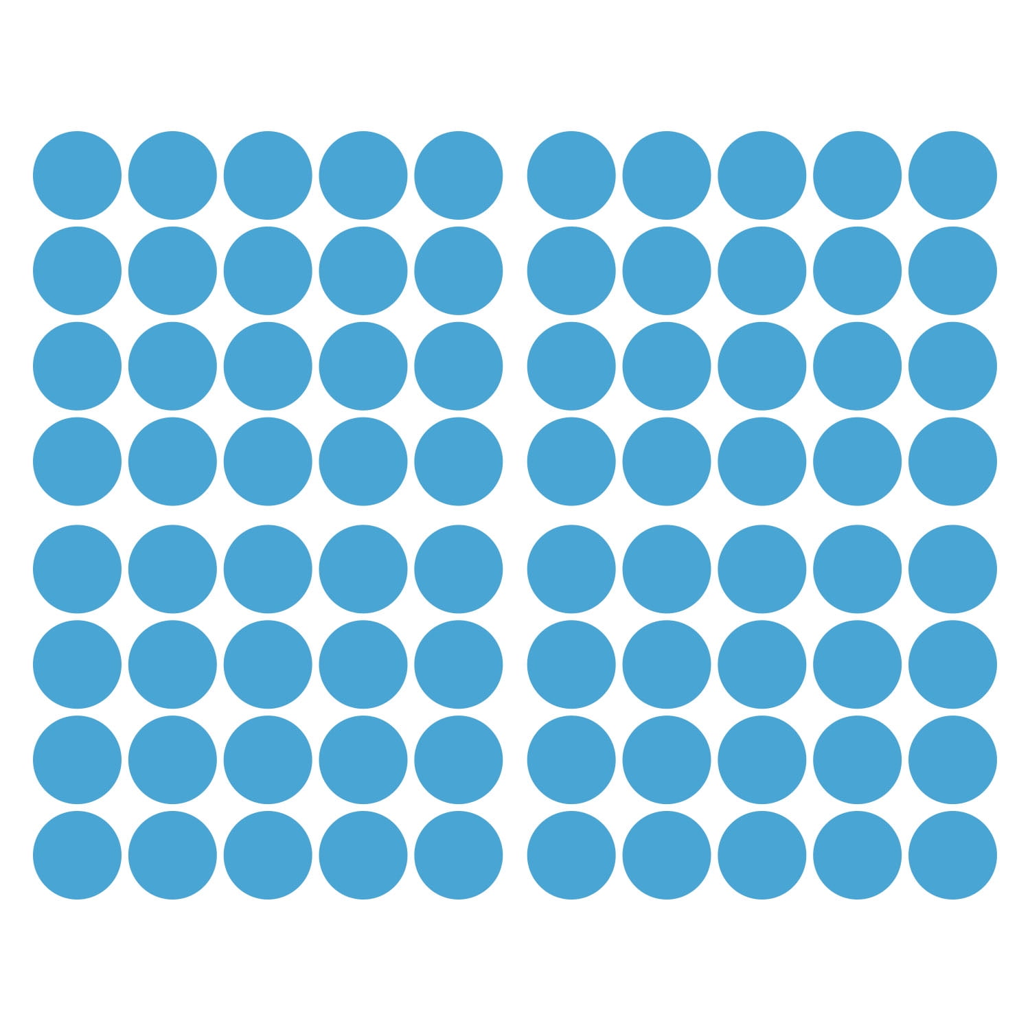 LiteMark 2 Inch Baby Blue Vinyl Removable Dot Classroom Floors & Walls