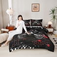 thumbnail image 4 of Homewish Dirt Bike 3-Piece Full Size Comforter Sets For Teens Boys Girls,Geometric Honeycomb Plaid Bedding Comforter Set,Extreme Sport Lightweight Bedding Sets,Lightweight Room Decor,Reversible, 4 of 8