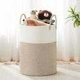 thumbnail image 4 of LUMIHO Cotton Woven Rope Laundry Hamper，Storage Basket for Blankets,Dirty Clothes,Brown-72L, 4 of 8