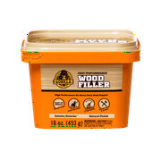 Gorilla All Purpose Wood Filler, Natural Finish, 16 Ounce Tub - Water Resistant for Indoor or Outdoor Projects and Repairs