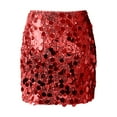 thumbnail image 6 of Ediodpoh Carnival Sequin Skirt for Women Stage Performance Glitter Mini Skirt for Party Nightclub Show Mini Skirts for Women Red L, 6 of 6