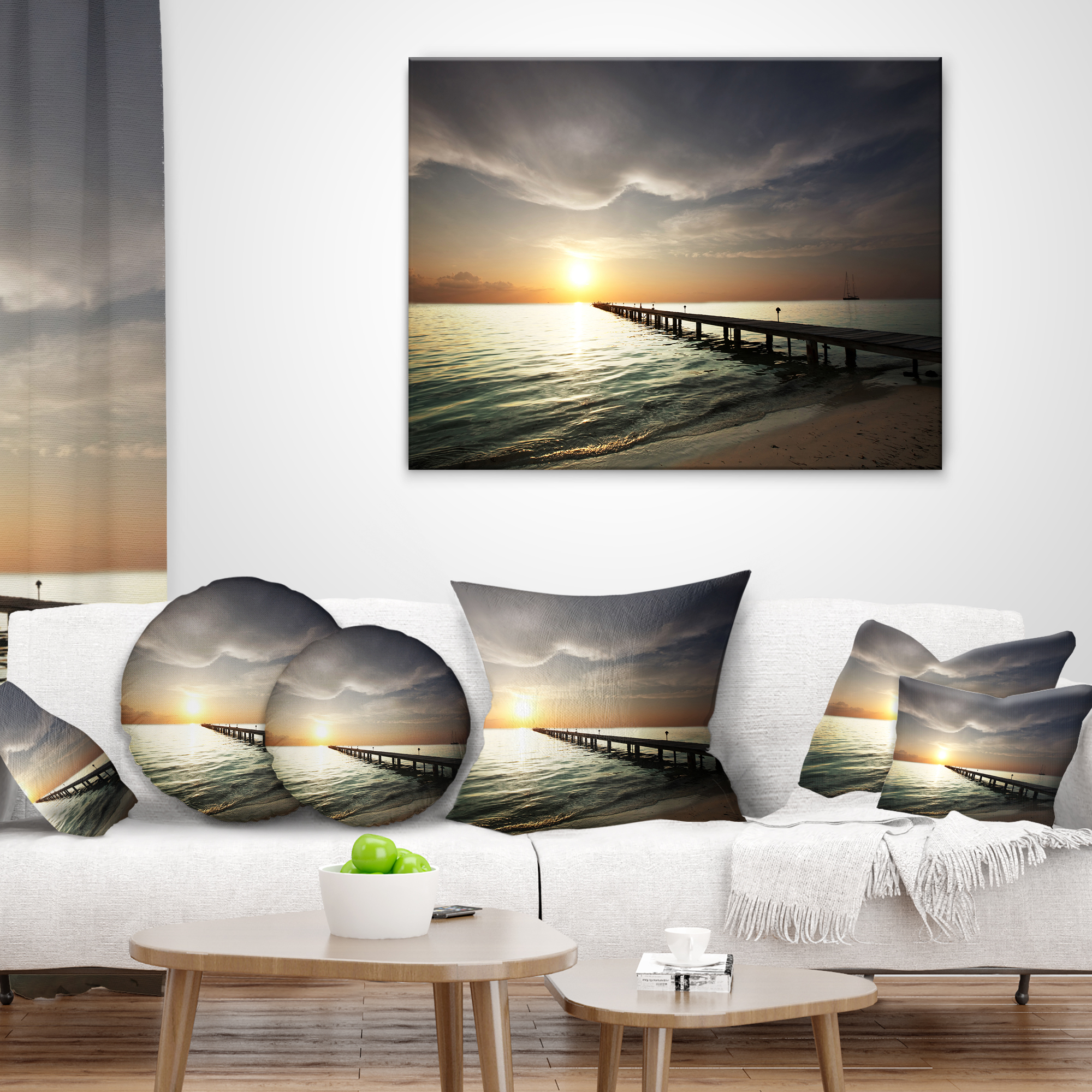 Designart 12" x 20" Multi-color Polyester Throw Pillow