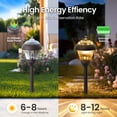 thumbnail image 3 of FKHouse Outdoor Solar Path Lights, 4 Pack Bronze LED Metal & Glass Lights, 3 of 8