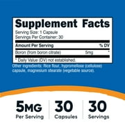 Nutricost Boron Capsules 5mg, 30 Vegetarian Capsules - Gluten Free and Non-GMO