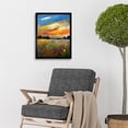 thumbnail image 2 of Sunset Wildflower Peaceful Summer Meadow Oil Painting Art Print Framed Poster Wall Decor 12x16 inch, 2 of 5