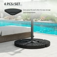 thumbnail image 3 of Outsunny 4 Pieces Round Patio Umbrella Base, Cantilever Offset Outdoor Umbrella Weights, 52 Liters Capacity Water or 112 lbs Capacity Sand Plates Set, 3 of 9