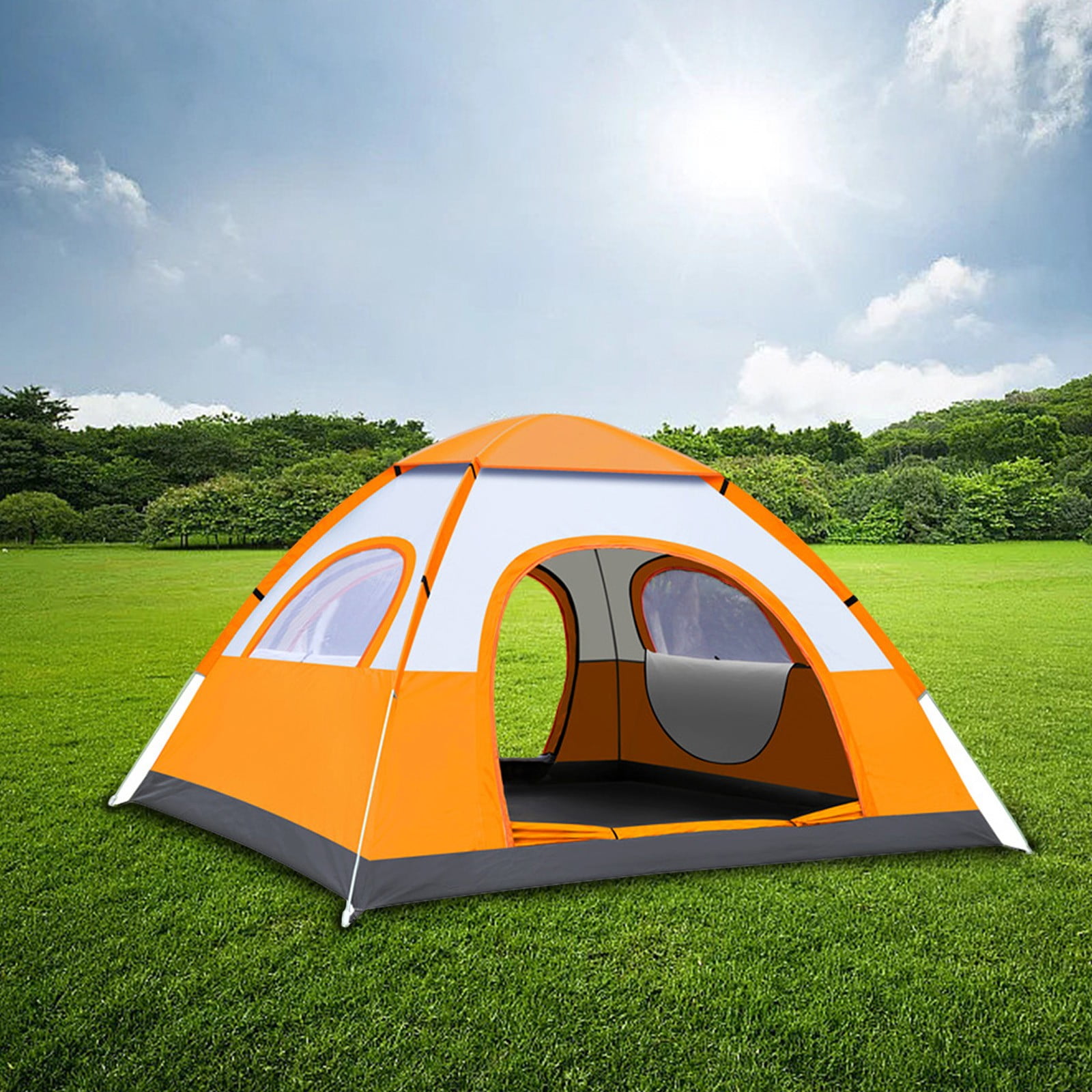 Christmas Gifts Clearance! SHENGXINY Camping Tent Clearance Automatic Tent Rain and Sun Protection A That Open Automatic Tent 2 Seconds Quickly Open Camping Tent Orange