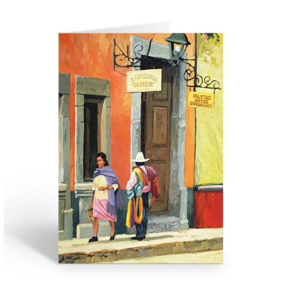Shopping in Mexico Blank Note Cards - 10 Note Cards with Envelopes - 14451