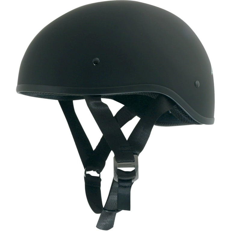 AFX FX-200 Slick Beanie Motorcycle Half Helmet Flat Black LG