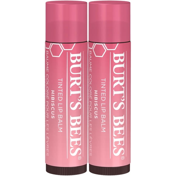 Bálsamo para labios Burt's Bees, suave y duradero, con forma de hibisco, paquete de 2