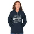 thumbnail image 3 of Funny Need a Weekend to Recover Joke Unisex Fleece Graphic Zip Up Hoodie Brisco Brands 4X, 3 of 5
