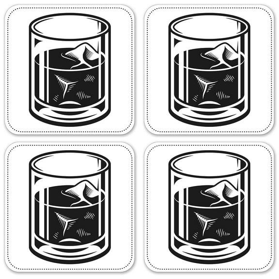 Vinyl Drink Coasters - Set of 4 - Gentleman's Glass
