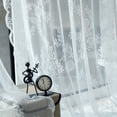 thumbnail image 3 of Zeonetak White Floral Lace Sheer Kitchen Curtains, 150 x 180 cm, 3 of 12