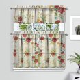 thumbnail image 2 of Kitchen Curtains and Valance Set 36 Inch Tier Pioneer Colorful Floral 3 Pieces Set Dining Room Small Curtain Drapes Cafe Curtains Valance for Home Decor Rod Pocket, 2 of 6