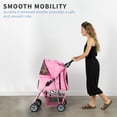 thumbnail image 2 of VIVO Four Wheel Pink Pet Stroller / Cat & Dog Foldable Cart, 2 of 8