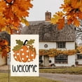 thumbnail image 2 of Sm:)e Welcome Polka Dot Pumpkin Fall Garden Flag 12 x 18 Inch, Double-Sided Printing, Seasonal Farmhouse Yard Outdoor Decor, 2 of 7