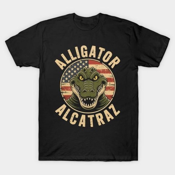 Funny Graphic Tee,Tops Has Crocodiles Design,Casual Round Neck Regular Fit T-shirts, Size(S-5XL)