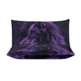 thumbnail image 3 of 3 Pcs Soft Bedding Set, Includes 1 Duvet Cover with Zipper And 2 Pillow,Shams Purple Wolf Full(79"×90"), 3 of 8