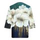 thumbnail image 4 of Fiudx Ofertas Flash Del Día Camiseta Holgada Informal de Manga Media Estampada a La Moda para Mujer con Cuello En V, 4 of 4