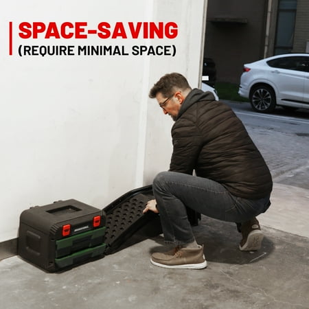 Rockland 8000 LBS Solid Steel Auto Ramp Set Heavy Duty Car Light Truck Repairs (Pack of 2) 10102092