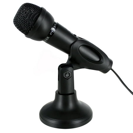 TSV 3.5mm Studio Speech Stereo Microphone Mic Stand Mount Holder for PC Laptop (Best Device For Skype)