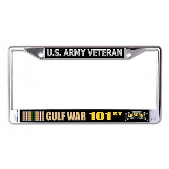 U.S. Army Gulf War 101st Airborne Veteran Chrome License Plate Frame