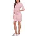 thumbnail image 4 of INSPIRE CHIC Tweed Dress for Women Vintage 3/4 Sleeve Business Work Sheath Dress XL Pink, 4 of 6