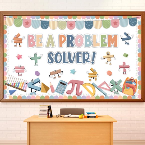 Juego de tablones de anuncios Justforjoyful Boho Math con 17 recortes