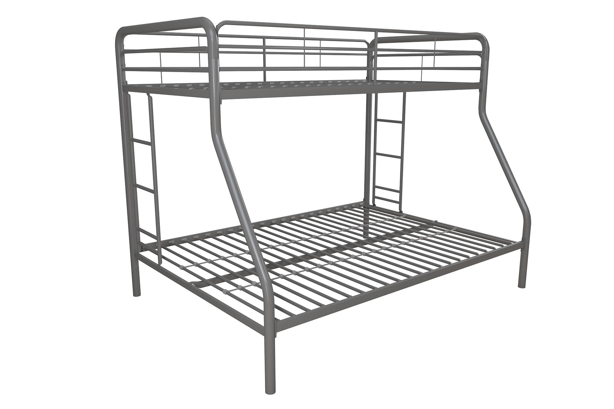 DHP Dusty Twin over Full Metal Bunk Bed with Secured Ladders, Silver