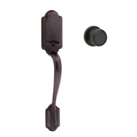 619 Interior Single Cylinder Kwikset 815ANH-11P Single Cylinder Arlington Handleset with Interior Hancock Trim, No Deadbolt Venetian Bronze F ()